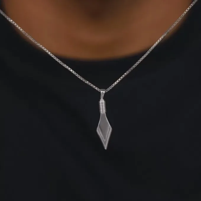 Aditya Roy Kapur Silver Kite Pendant with Box Chain For Him