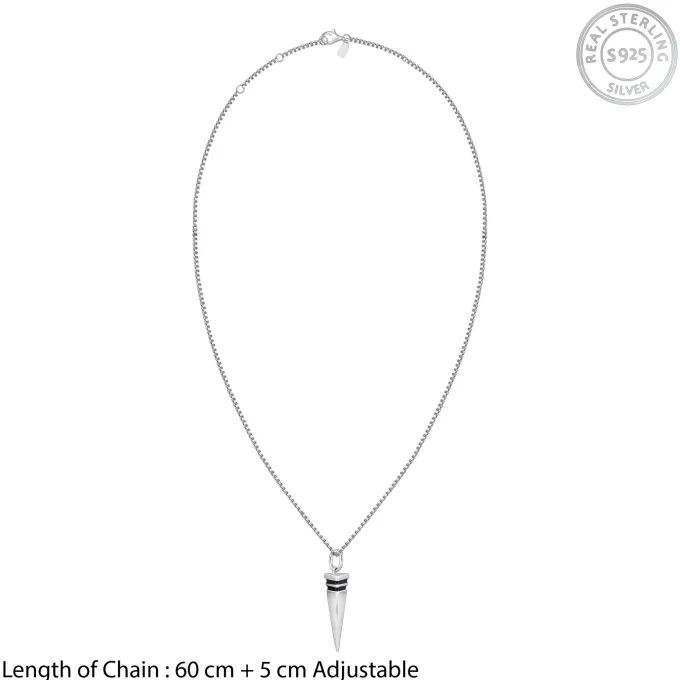 Aditya Roy Kapur Silver Spike Pendant With Link Chain For Him