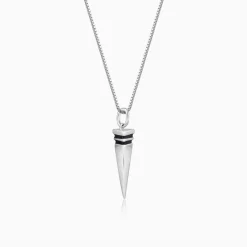 Aditya Roy Kapur Silver Spike Pendant With Link Chain For Him