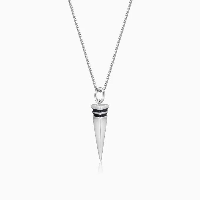 Aditya Roy Kapur Silver Spike Pendant With Link Chain For Him