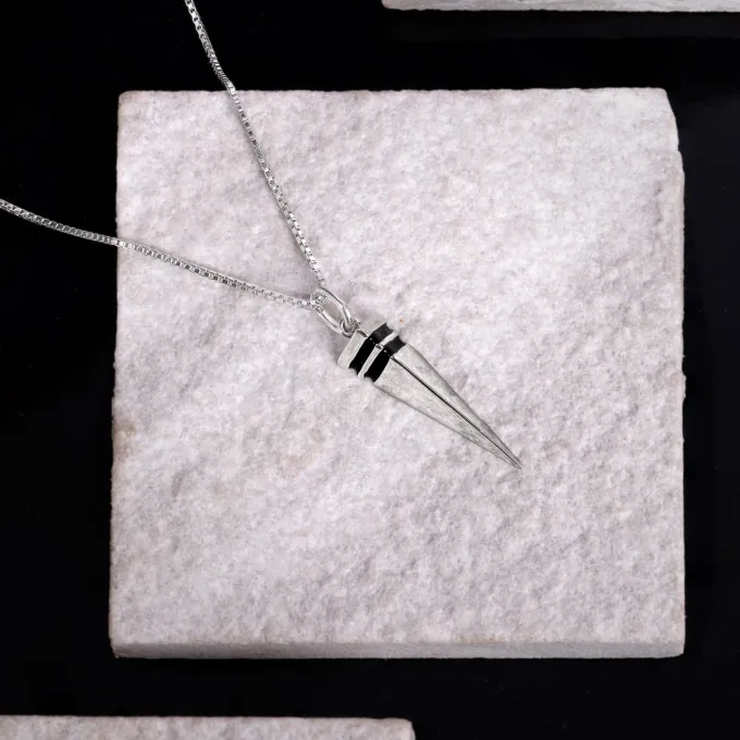 Aditya Roy Kapur Silver Spike Pendant With Link Chain For Him
