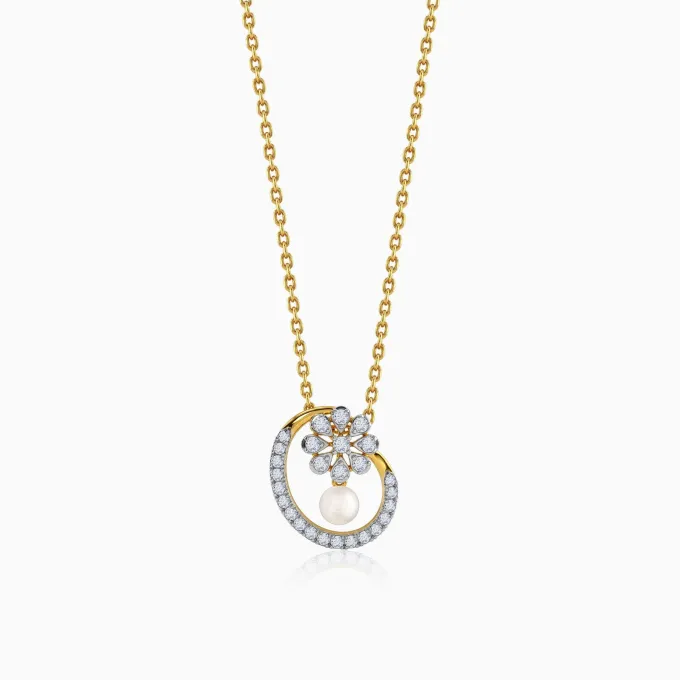 Anushka Sharma Gold Amata Floral Lab Grown Diamond Pendant