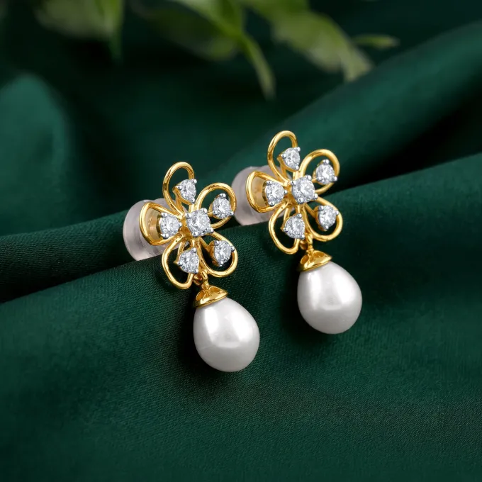 Anushka Sharma Gold Anthos Shine Lab Grown Diamond Earrings