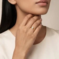 Anushka Sharma Gold Aurora Flame Lab Grown Diamond Ring (Size 12)