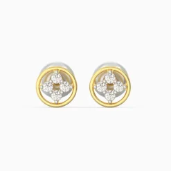 Anushka Sharma Gold Circular Quartet Diamond Stud Earrings