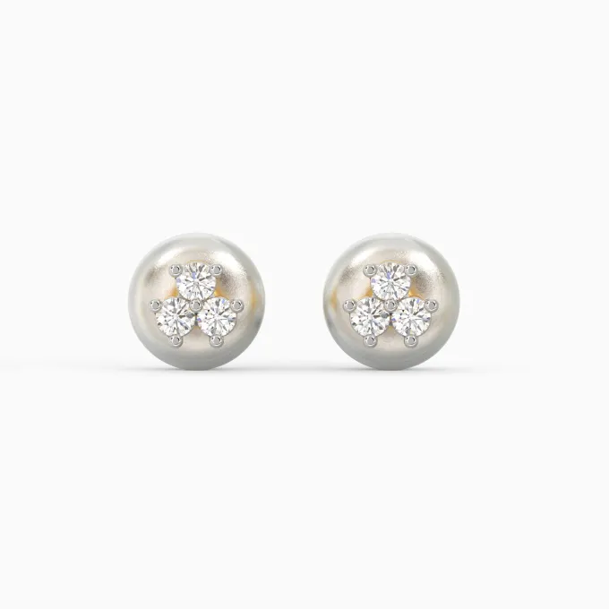 Anushka Sharma Gold Clover Leaf Diamond Stud Earrings