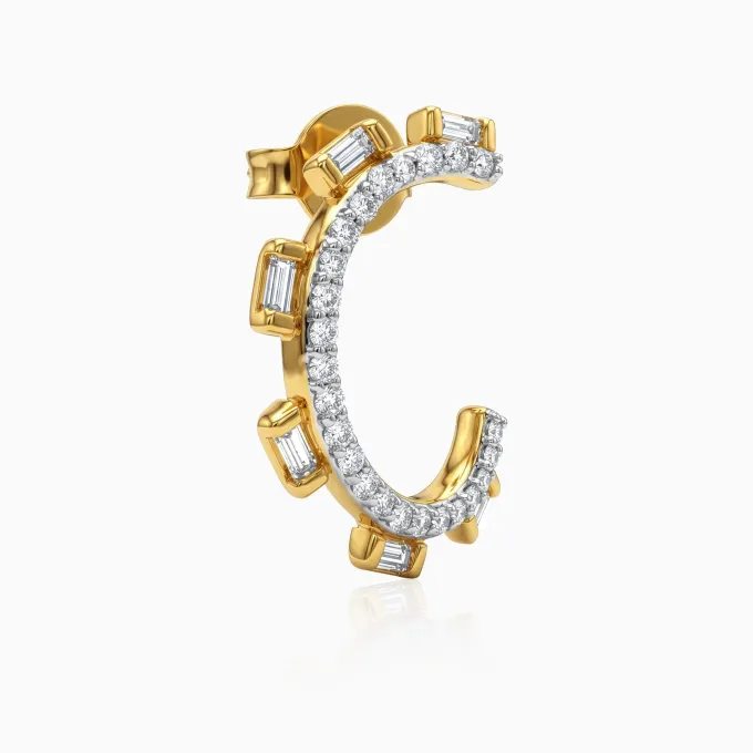 Anushka Sharma Gold Crystal Orbit Lab Grown Diamond Earrings