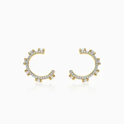 Anushka Sharma Gold Crystal Orbit Lab Grown Diamond Earrings