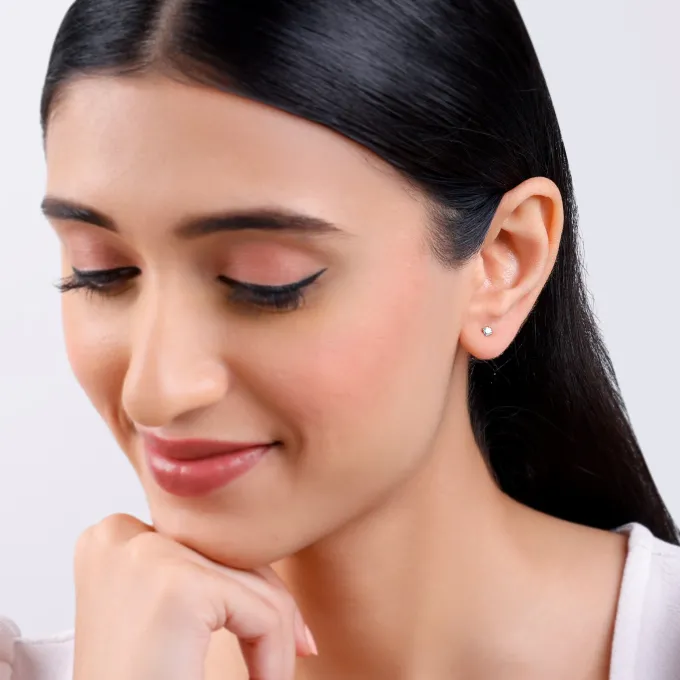 Anushka Sharma Gold Dot Bling Lab Grown Diamond Earrings