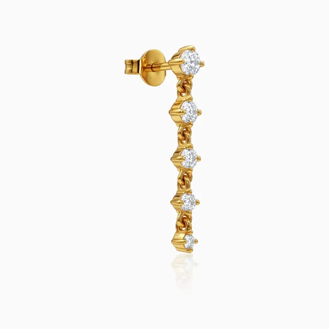 Anushka Sharma Gold Falling Light Lab Grown Diamond Earrings