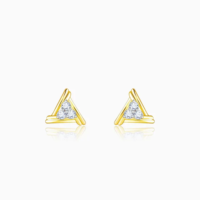 Anushka Sharma Gold Geometric Trio Diamond Earrings