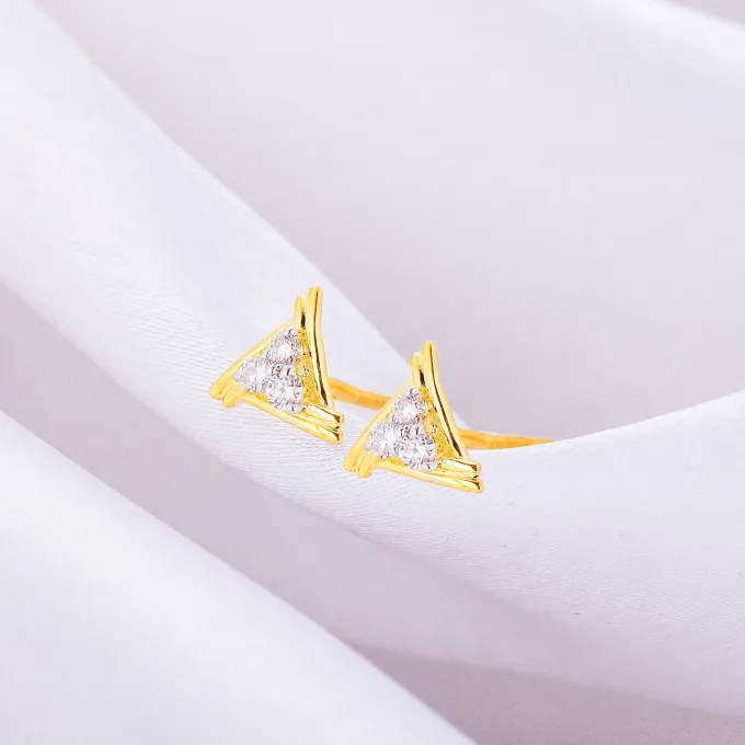 Anushka Sharma Gold Geometric Trio Diamond Earrings