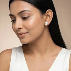 Anushka Sharma Gold Lotus Within Lab Grown Diamond Earrings