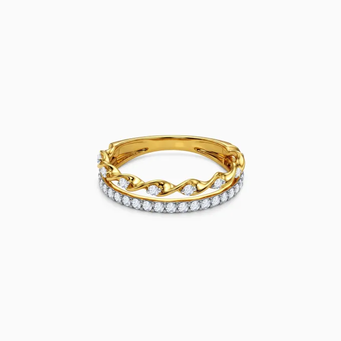 Anushka Sharma Gold Luna Twine Lab Grown Diamond Ring (Size 12)