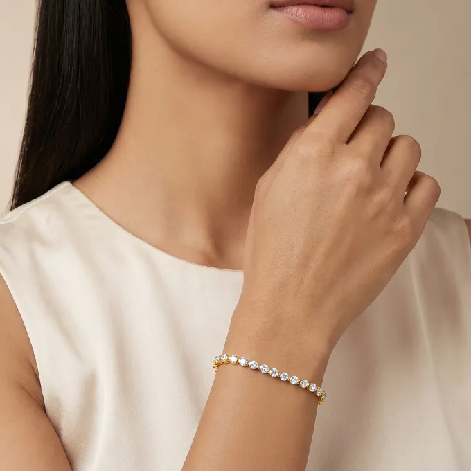 Anushka Sharma Gold Match Point Lab Grown Diamond Bracelet