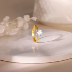 Anushka Sharma Gold Mystic Aura Solitaire Diamond Ring