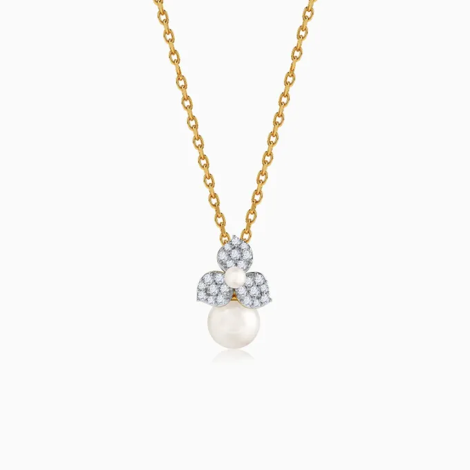 Anushka Sharma Gold Pearl Bud Story Lab Grown Diamond Pendant