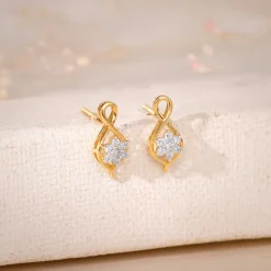 Anushka Sharma Gold Pure Flora Diamond Earrings