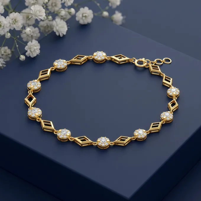 Anushka Sharma Gold Starlight Mosaic Lab Grown Diamond Bracelet
