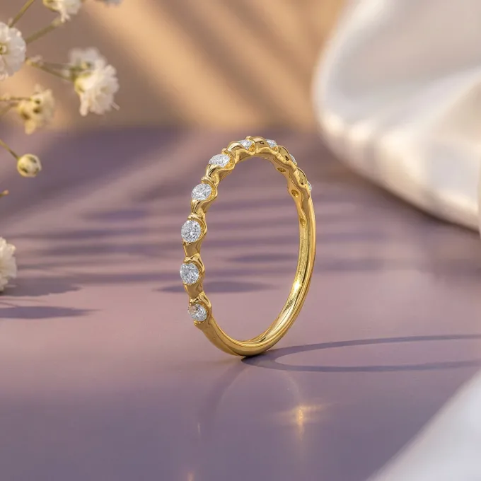 Anushka Sharma Gold Starlit Promise Lab Grown Diamond Ring (Size 12)