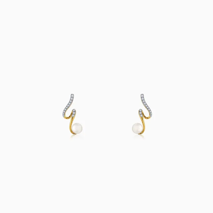 Anushka Sharma Gold Swirl and Soul Lab grown Diamond Earrings