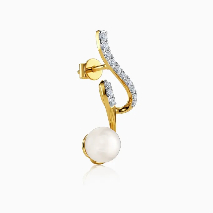 Anushka Sharma Gold Swirl and Soul Lab grown Diamond Earrings