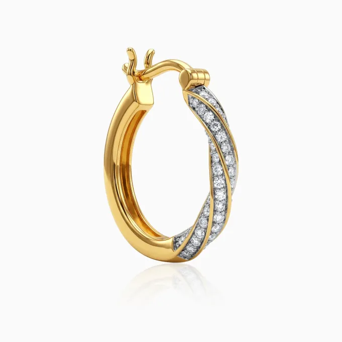 Anushka Sharma Gold Twisted Radiance Lab Grown Diamond Hoop Earrings
