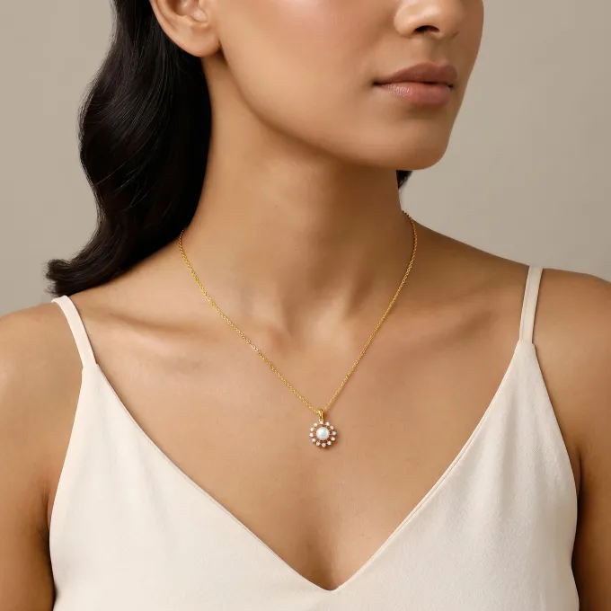 Anushka Sharma Gold Zahra Shine Lab Grown Diamond Pendant