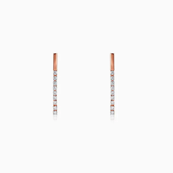 Anushka Sharma Rose Gold Skyline Drop Lab Grown Diamond Earrings
