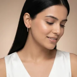 Anushka Sharma Rose Gold Skyline Drop Lab Grown Diamond Earrings