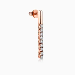 Anushka Sharma Rose Gold Skyline Drop Lab Grown Diamond Earrings