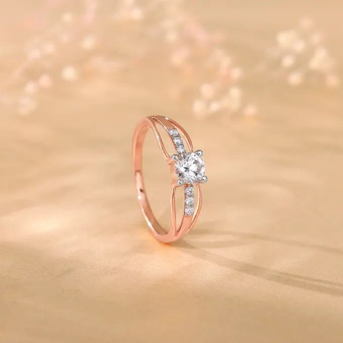 Anushka Sharma Rose Gold Empyrean Solitaire Lab Grown Diamond Ring