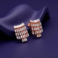Anushka Sharma Rose Gold Velvet Cascade Lab Grown Diamond Earrings