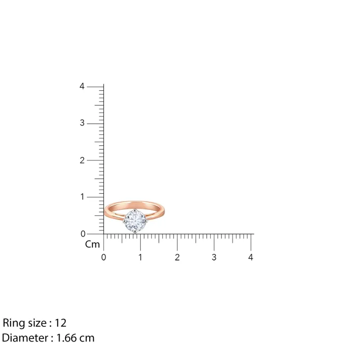 Anushka Sharma Rose Gold Yolo Solitaire Lab Grown Diamond Ring