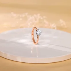 Anushka Sharma Rose Gold Yolo Solitaire Lab Grown Diamond Ring