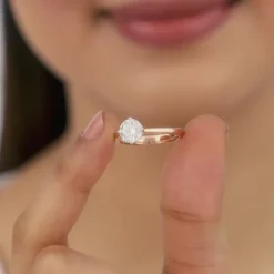 Anushka Sharma Rose Gold Yolo Solitaire Lab Grown Diamond Ring