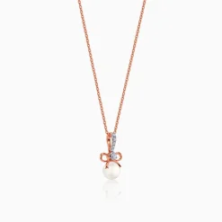 Anushka Sharma Rose Gold Cielo Bow Lab Grown Diamond Pendant