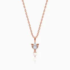 Anushka Sharma Rose Gold Elara Lotus Lab Grown Diamond Pendant
