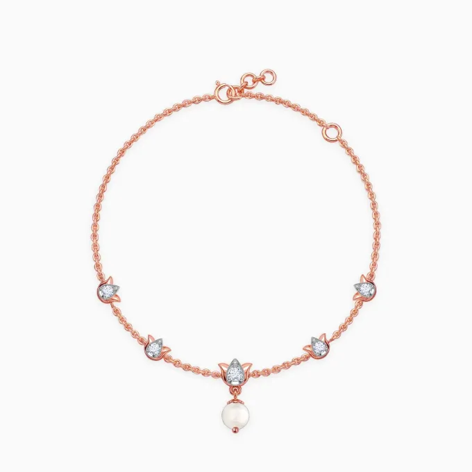 Anushka Sharma Rose Gold Seren Lotus Lab Grown Diamond Bracelet