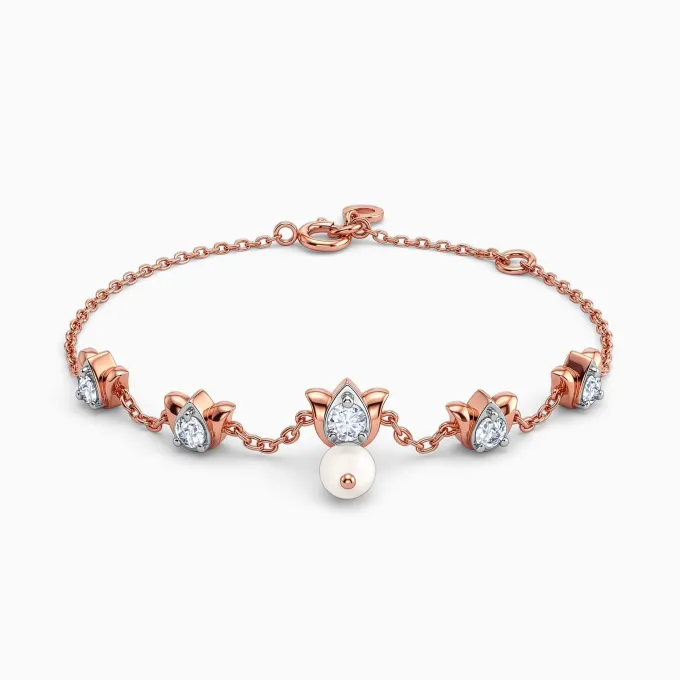 Anushka Sharma Rose Gold Seren Lotus Lab Grown Diamond Bracelet