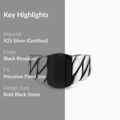 Black Rhodium Impeccable Ring For Him