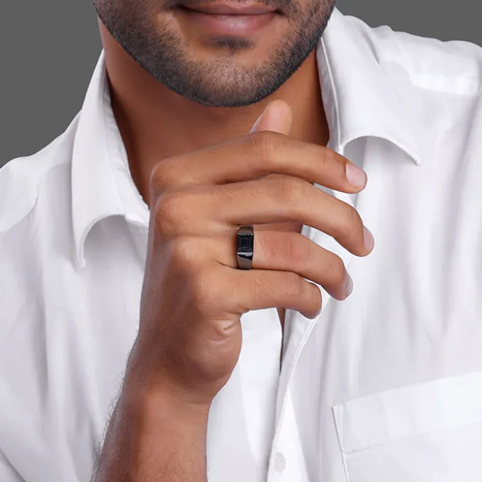 Black Rhodium Jazz Up Ring For Him