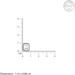 Black Rhodium Rectangular Stud For Him