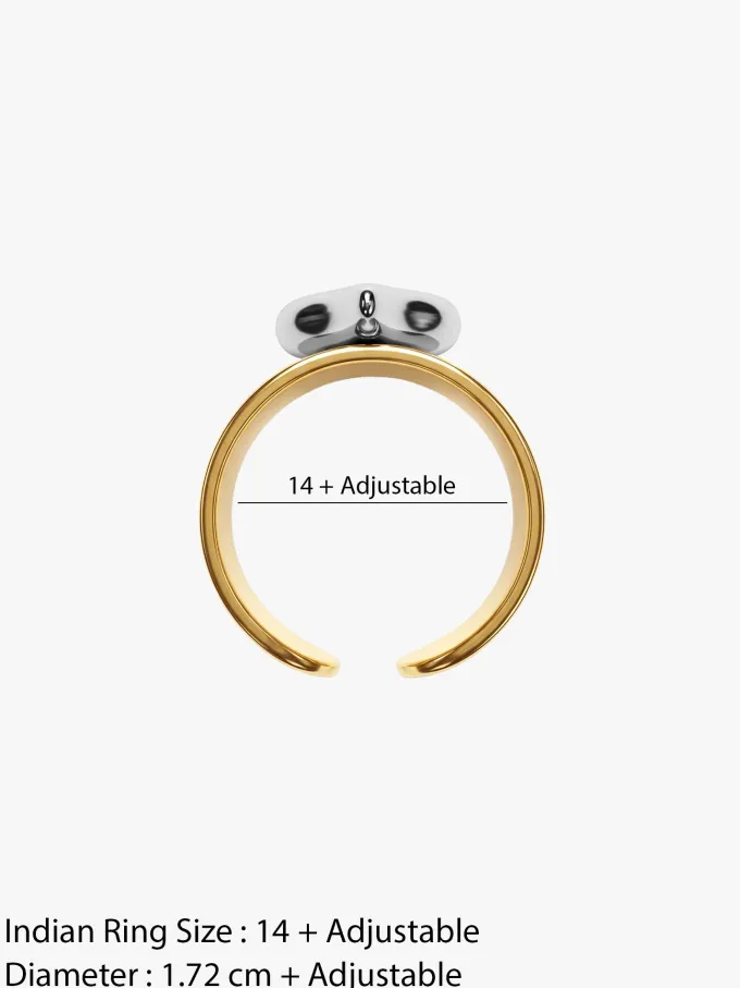 Bold Heart Dual Tone Ring (Size 14)
