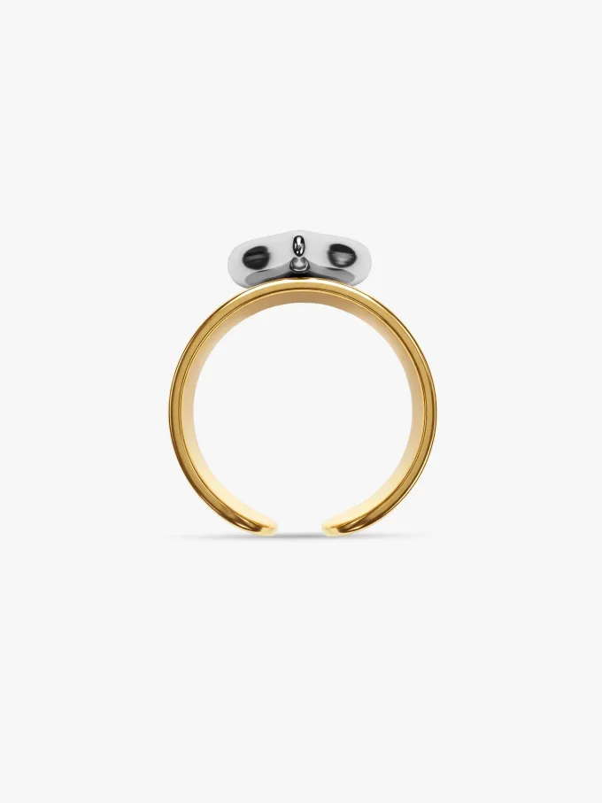 Bold Heart Dual Tone Ring (Size 14)