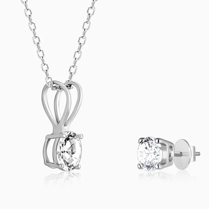 Classic Silver Zircon Set