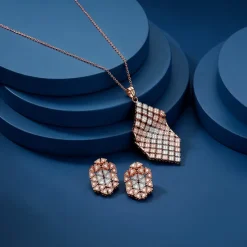 Dual Tone Aurora Angle Silver Set