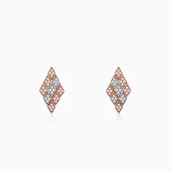 Dual Tone Celeste Facet Silver Earrings