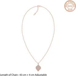 Dual Tone Celeste Grove Silver Pendant With Link Chain