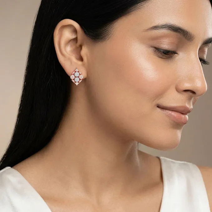 Dual Tone Celeste Grove Silver Earrings